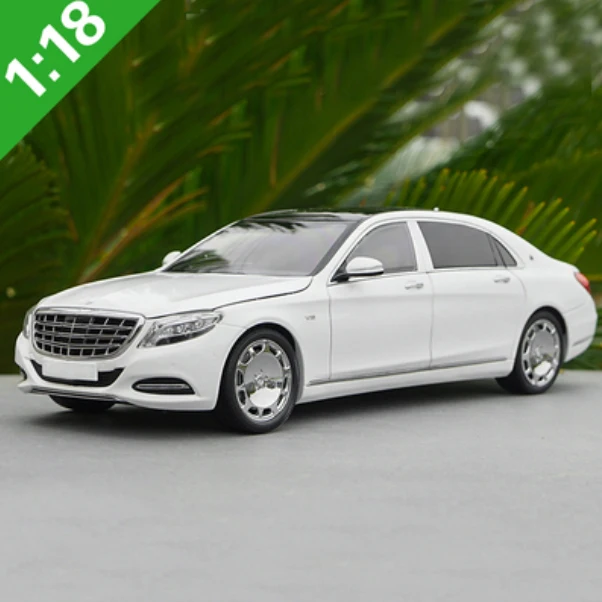 1/18 Почти настоящий S-Class литой под давлением игрушечный автомобиль модель белый серебристый назад мальчик подарки оригинальная коробка