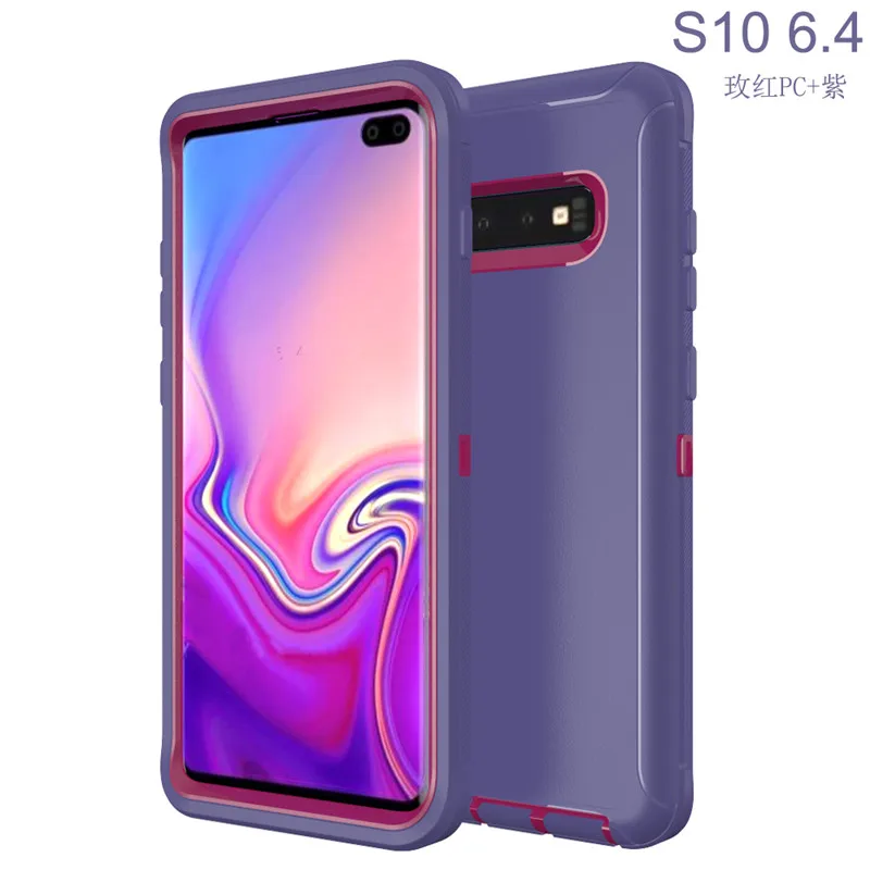 Для samsung s6 s7 s8 s9 s10 Plu note5 note8 note9 вращающийся Задний зажим для защиты экрана с зажимом для ремня на 360 градусов ударопрочный корпус - Цвет: Purple