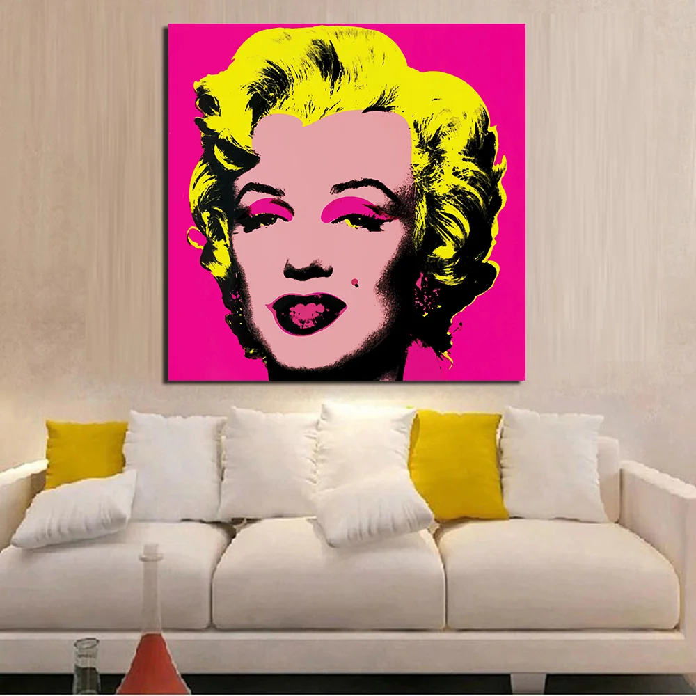 JQHYART Marilyn Monroe Andy Warhol Pop Art фигурка гостиной Современная Настенная живопись картина