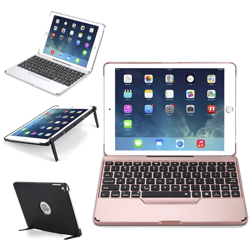 Чехол для iPad 9 7 'ƍ видов цветов светодиодной подсветкой Отделяемая Клавиатура