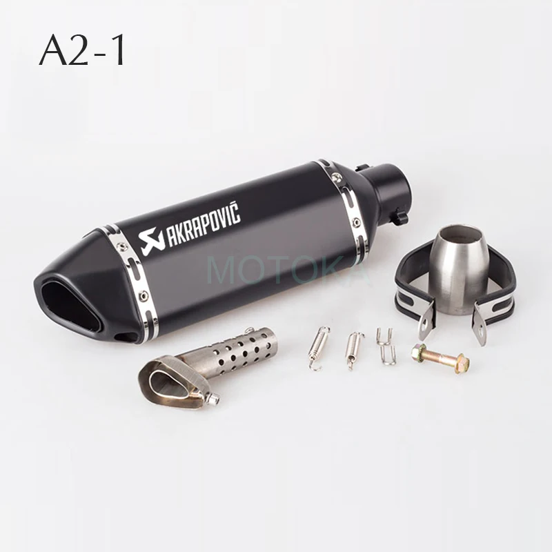 Left/Right Universal Motorcycle Akrapovic Exhaust Pipe Scooter Dirt Pit Bike Motocross KTM 51mm Escape Stainless Steel Slip-on - Цвет: 51mm Exhaust A2-1