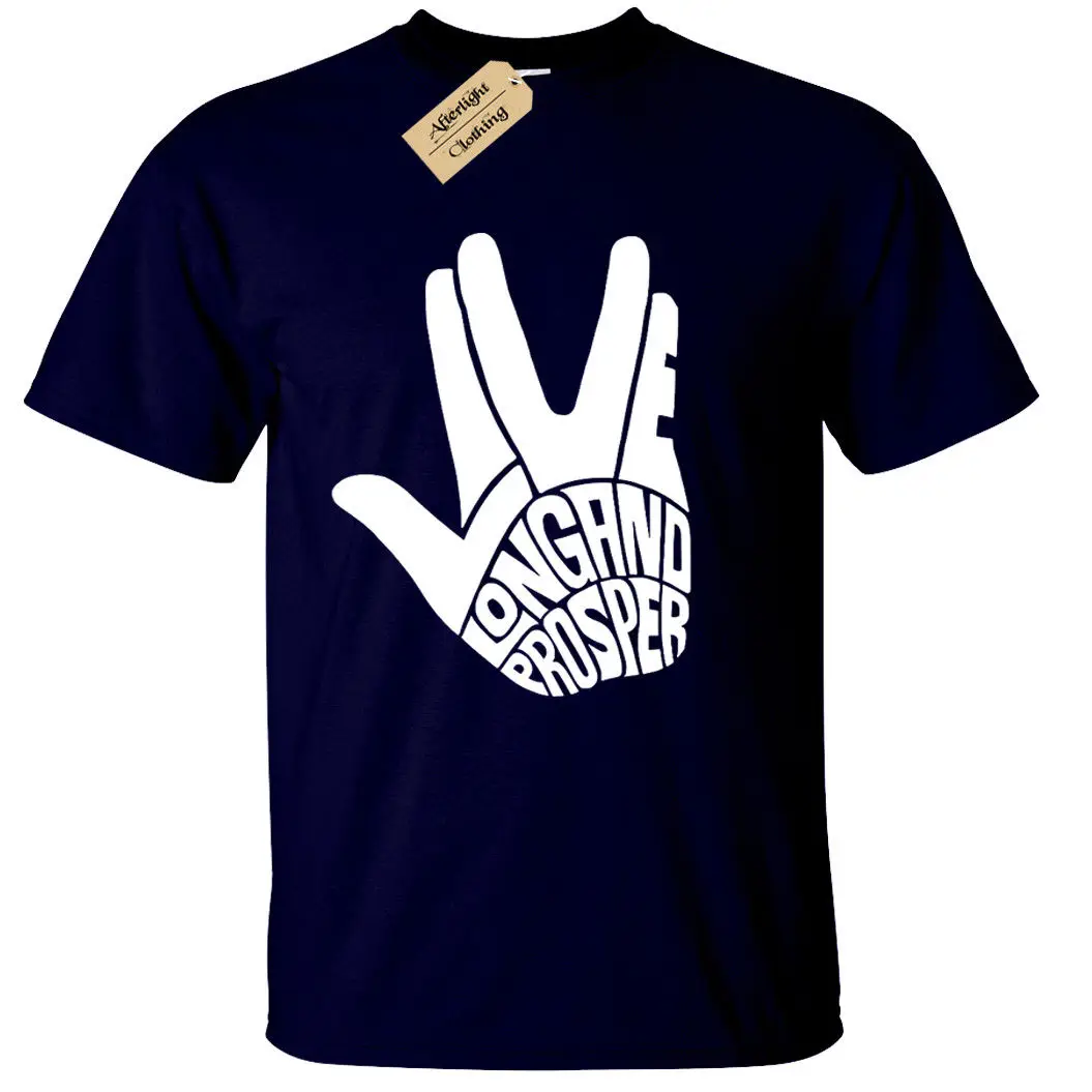 LIVE LONG AND PROSPER Мужская футболка STAR SPOC TREKKIE TREK KIRK SCI FI GEEK|Мужские футболки| |