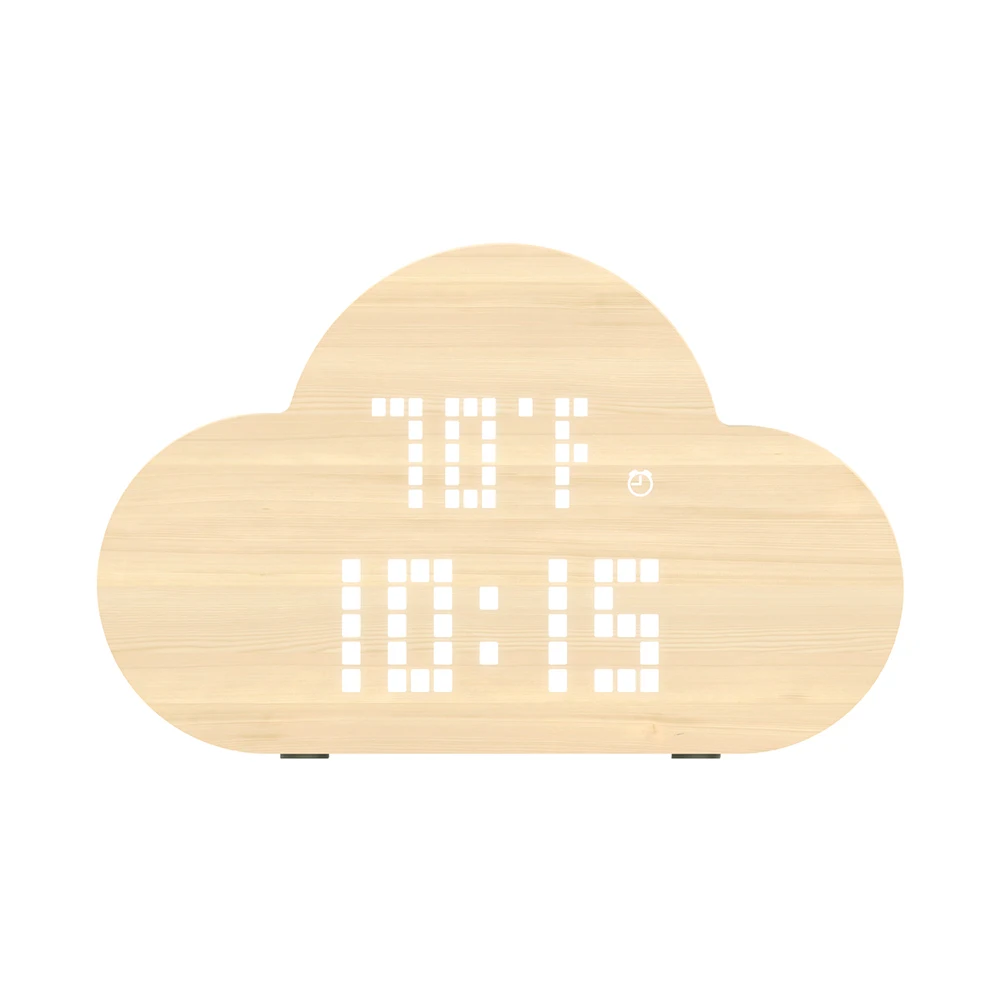 Silent LED Intelligent Alarm Clock Semicircle Mini Cabin Cloud Voice Control Time Temperature Humidity Display | Дом и сад