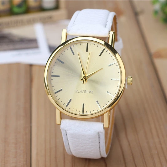 Новые модные золотые женские часы мужские кожаные повседневные наручные для