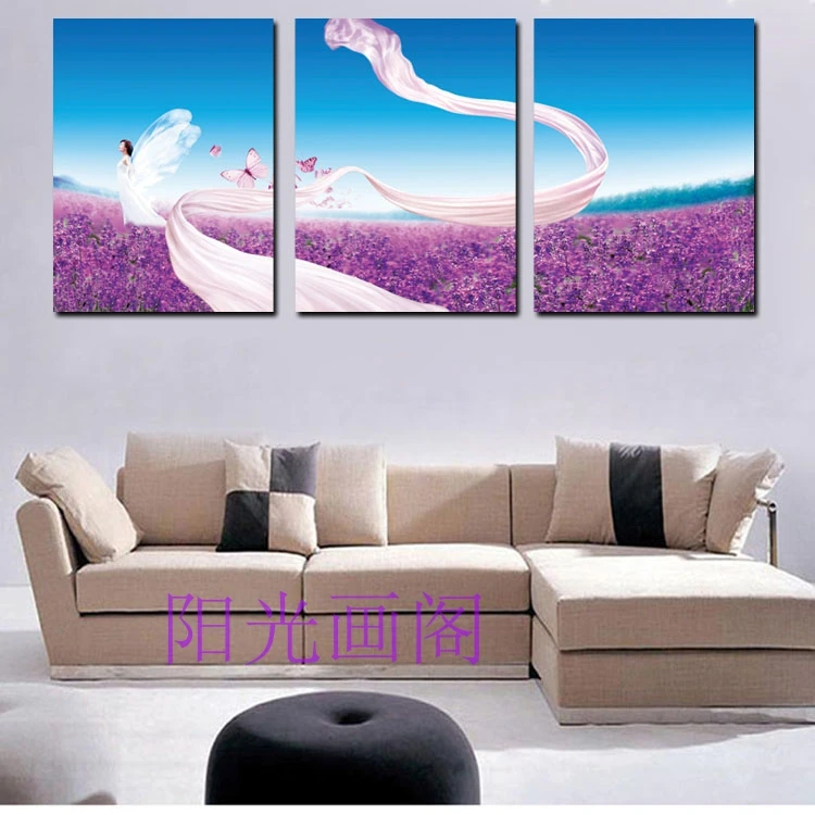 Современная декоративная живопись диван фон спальня брак росписи тройной