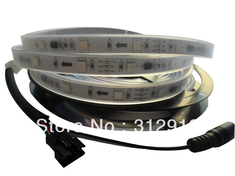

5m DC12V 30leds/m 10pcs INK1003 ic/meter(10pixels) led digital strip;IP66;waterproof in silicon tube