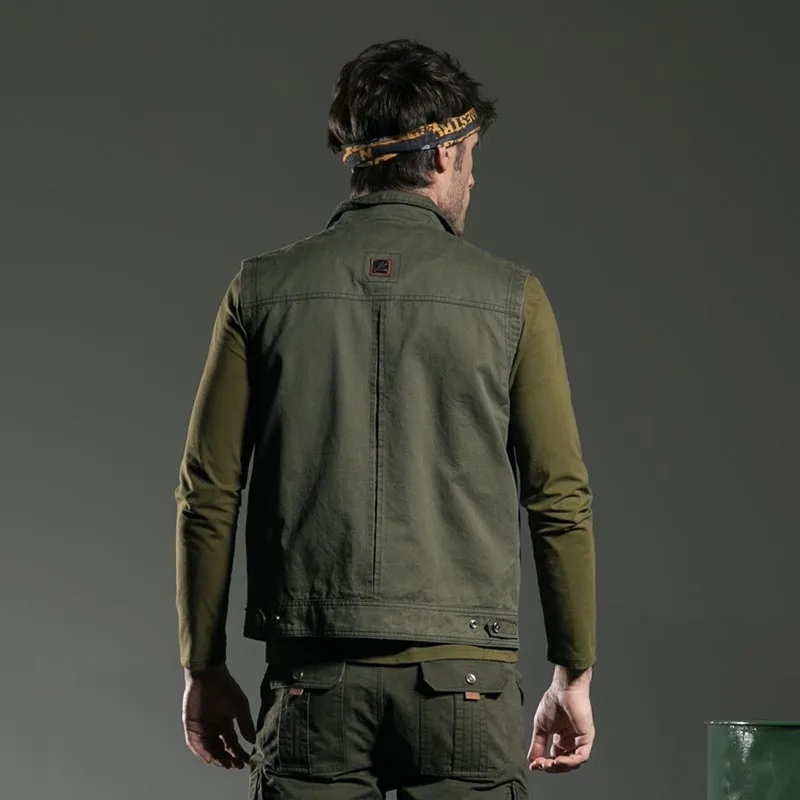 Жилет мужской повседневный из 100% хлопка с карманами | Мужская одежда