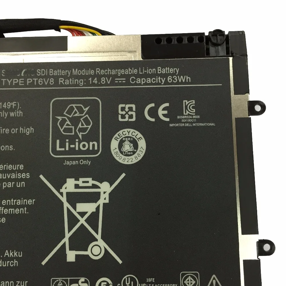 14 8 в 63wh новый оригинальный PT6V8 ноутбук Батарея для Dell Alienware M11x M14x R1 R2 R3 8P6X6 P06T T7YJR 08P6X6