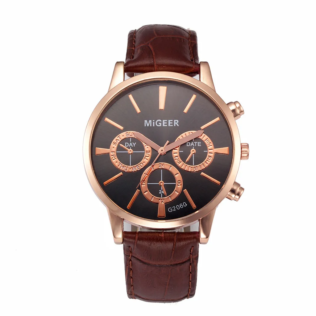 

DISU Men Wrist Watch Classic New Leather Strap Quartz Casual watches men unique watch for men relogios masculino