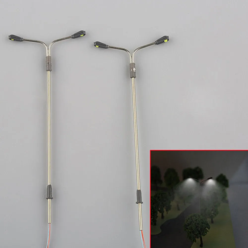 

10Pcs Scale 1:150 Dual Lamppost LED Model Street Lights Train Garden Layout