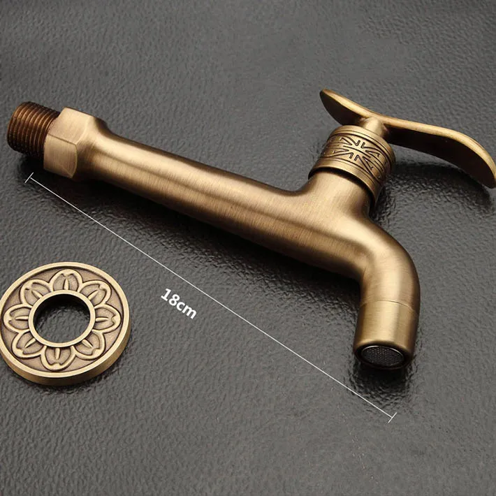 Длинный античный латунный декоративный смеситель для сада одиночный холодный
