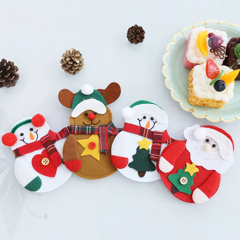 Рождественский набор для столовых приборов Amawill 6 шт. держатель с вилкой и