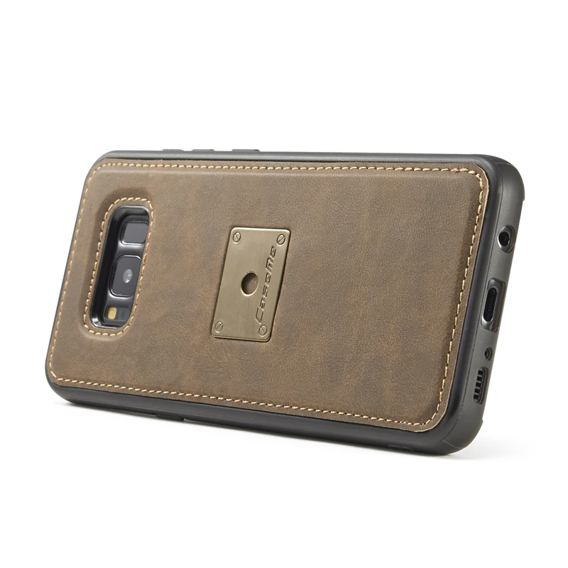 Coque For Samsung Galaxy S8 Plus Luxury Retro Leather Magnetic Car Holder Cover Back Phone case |