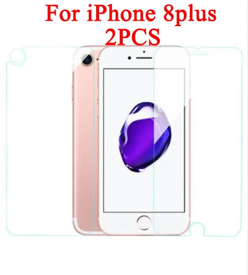 for iphone8plus 2pcs Передняя+ Задняя 2 шт прозрачная защитная пленка из закаленного стекла для iphone 4 4s 5 5s 5se 6 6s 6plus 6s plus 7 8 plus X Xs Max XR - Цвет: for iphone8plus 2pcs