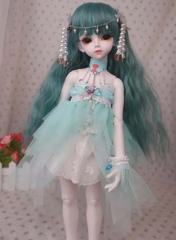 Бесплатная доставка 1/4 шарнирная Кукла SD одежда Русалка платье для девочки