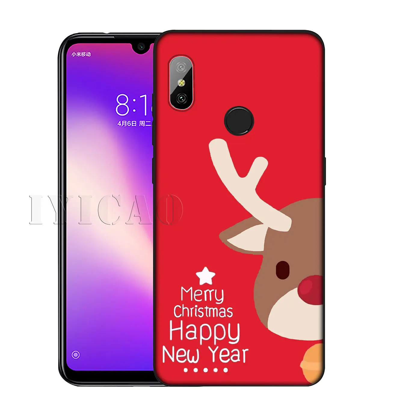 IYICAO New Year Christmas Soft Silicone Phone Case for Xiaomi Redmi K30 K20 8A 7A 6A 5A S2 GO Note 8 8T 7 5 6 Pro Cover |