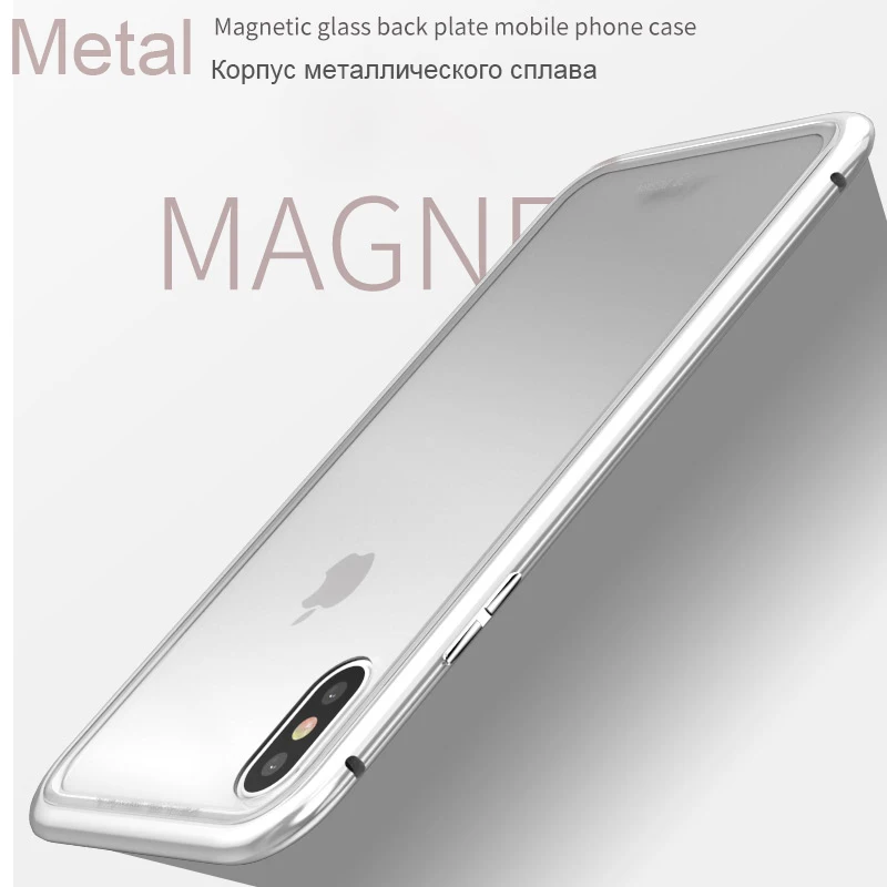 Магнитный металлический чехол CHYI 360 для iPhone X XS Max 8 Plus 7 задняя крышка из