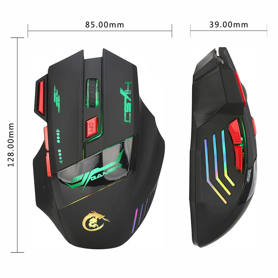 Проводная оптическая игровая мышь H100 Dragon 7D с регулируемой яркой подсветкой до