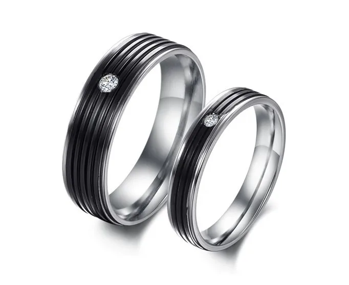 Черный Крест Дизайн Кольца Пара Классический Распятие Влюбленных Ювелирные