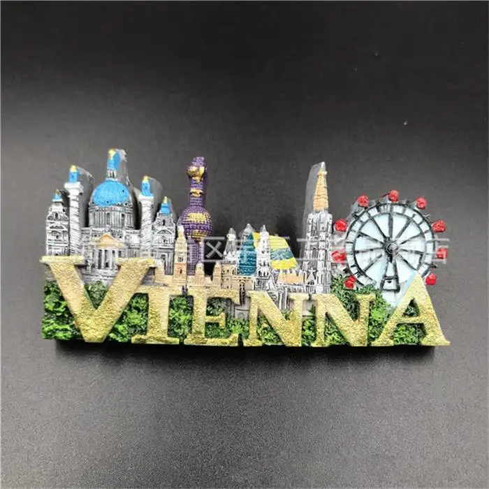 Austria VIENNA 1 шт., магнитная наклейка на холодильник, креативная, Дубайская, версаль, греческая, Венская, туристическая, сувенирная, наклейка на холодильник, s для домашнего декора cf3 - Цвет: Austria VIENNA