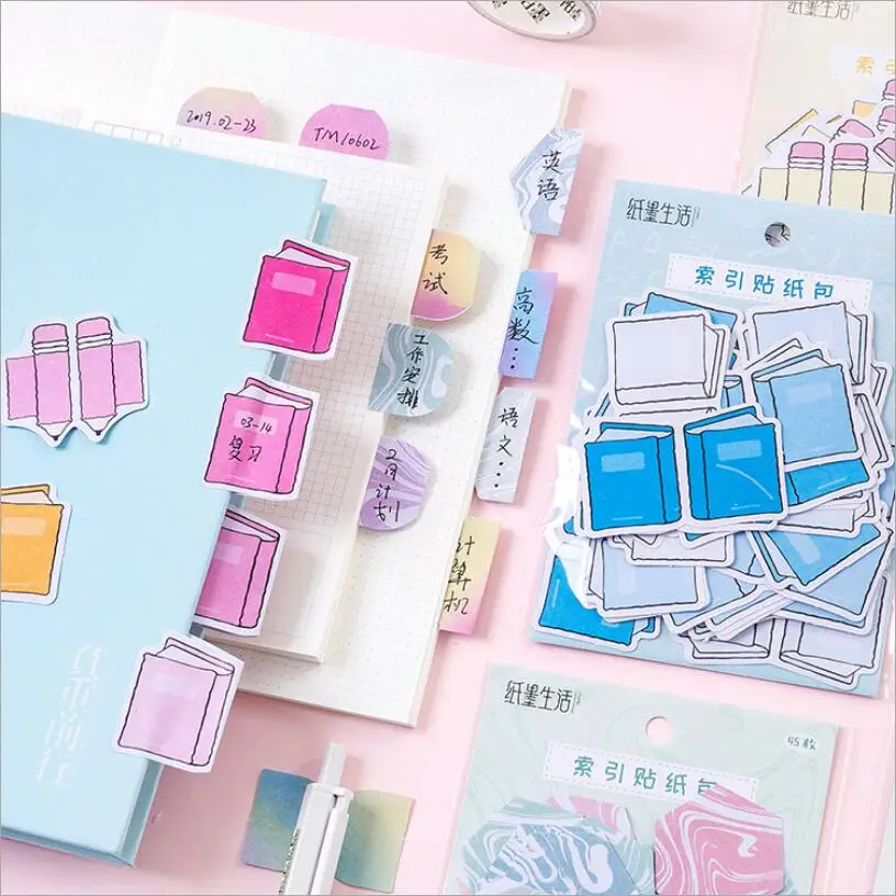 45 листов/партия милые бумажные стикеры с флагами вкладки для нот планер наклейки