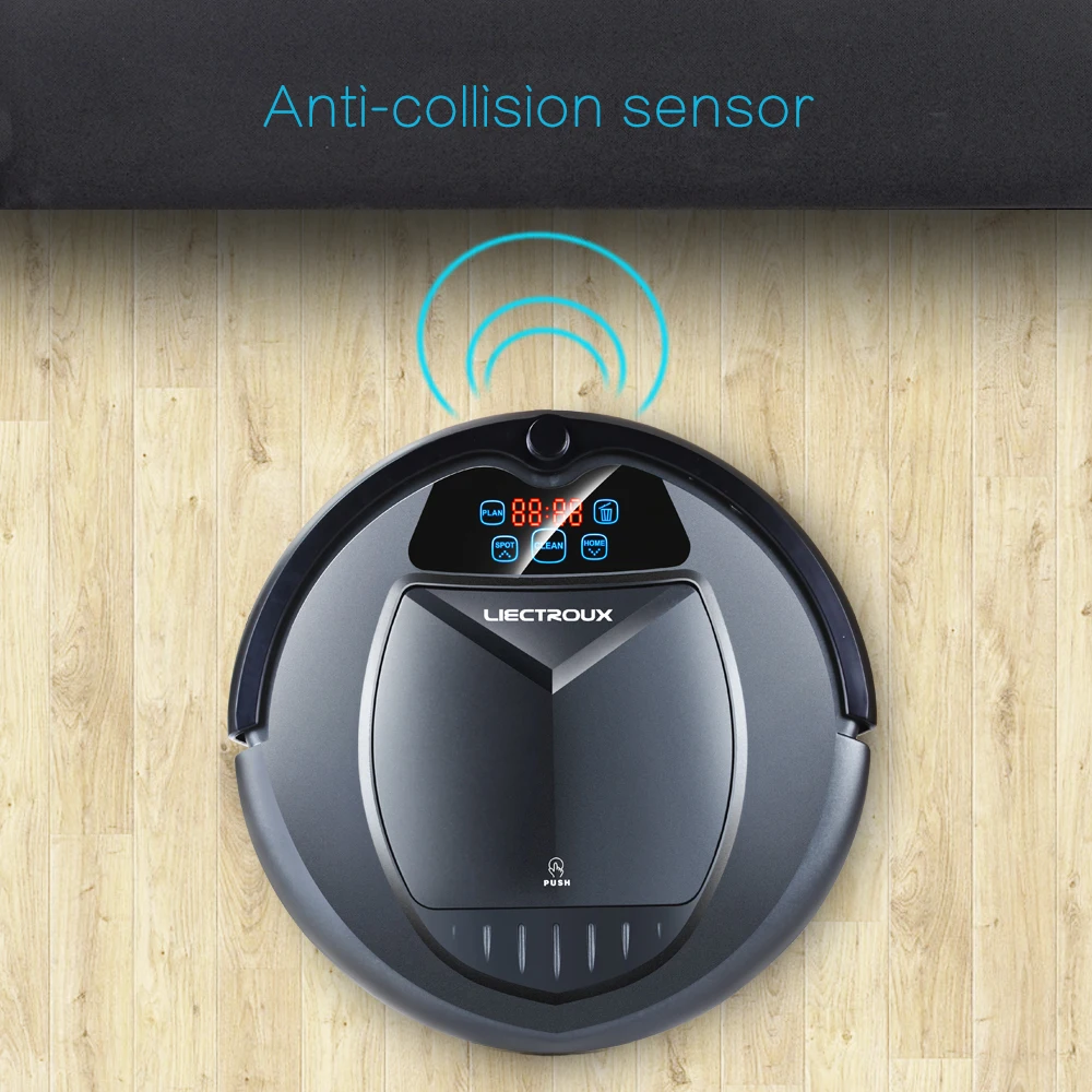 

LIECTROUX B3000 Robot Vacuum Cleaner, with Tone,Schedule,Virtual Blocker,Self Charge,Remote Control,LED Touch Button,HEPA Filter