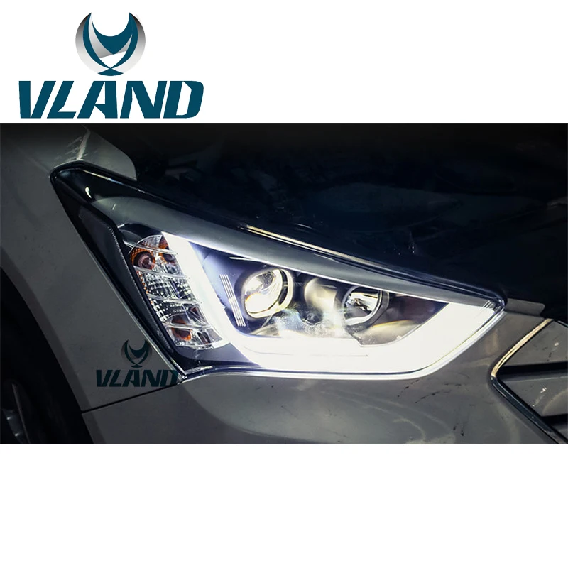 VLAND Заводская Автомобильная фара для hyundai IX45 светодиодный головной светильник 2013 новинка Santa Fe головной светильник DRL H7 ксеноновая лампа