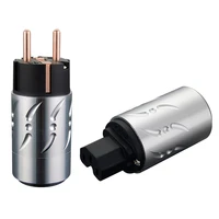 viborg aluminium alloy ve502 vf502 pure copper eu plug type schuko power plug hifi iec female connectors
