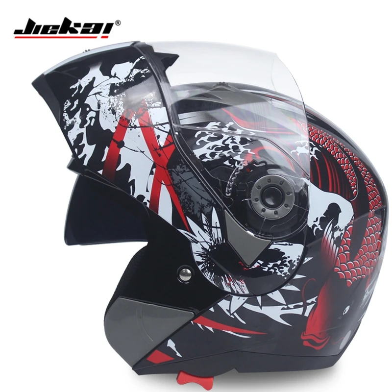 Модуль флип moto rcycle двойной зеркальный шлем бездорожье полный шлем capacete cascos para moto DOT одобрение JIEKAI-105 - Цвет: a11