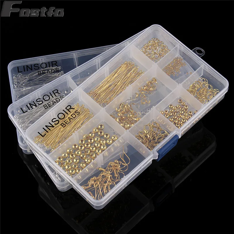 Набор ювелирных изделий набор из бусин шапок прыгающих колец штифтов ушных