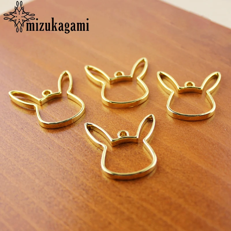 10 шт./лот металлическая подвеска в форме кролика из цинкового сплава с золотым