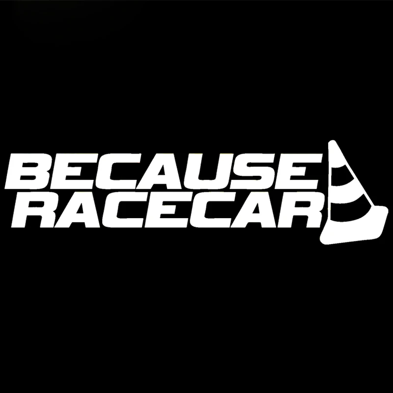 

HotMeiNi 18cm " Because Racecar Car Sticker Funny Jdm Drift Race Car Auto Window Decal "Black/Sliver