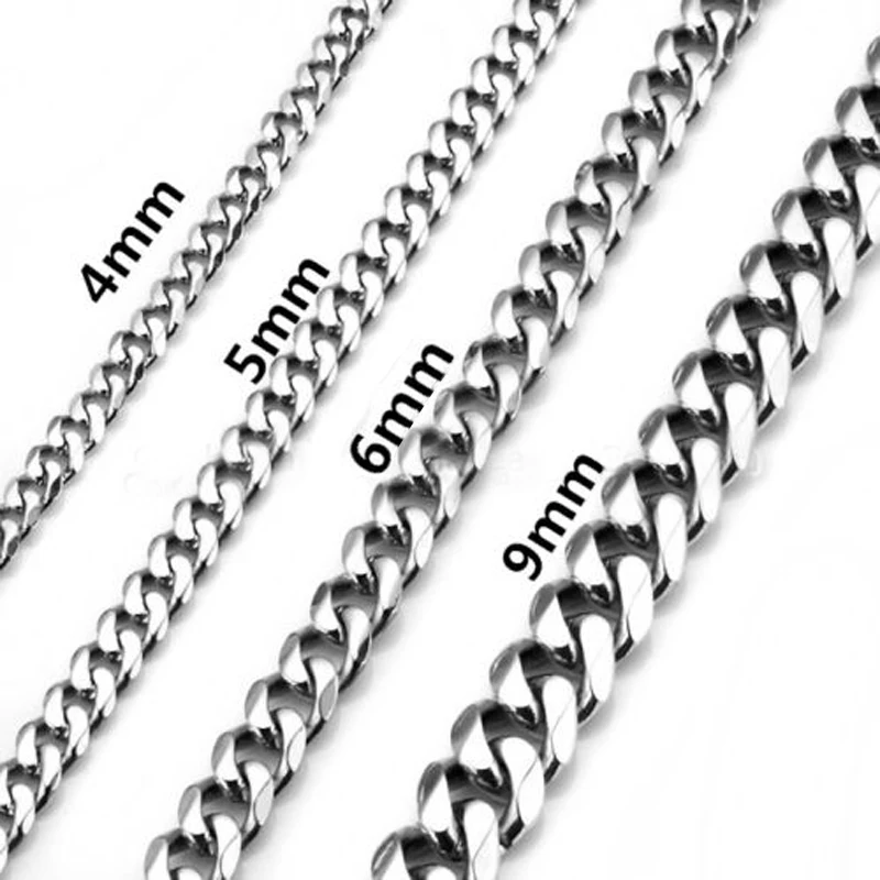 

18-26inch Punk Silver Color Rope Twist Necklace Chains Vintage Stainless Steel Hexagonal Chain Shellhard Men Jewelry DIY Making