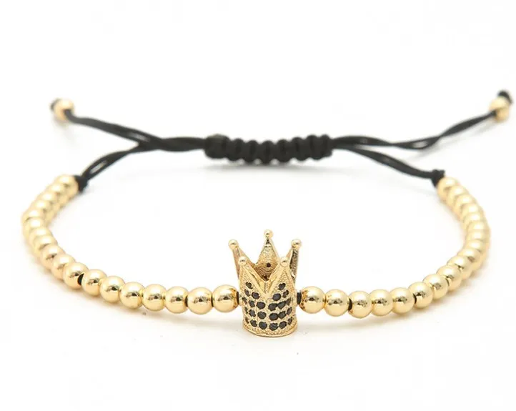 Женский браслет из медного бисера с микро кубическим цирконием hC43563 | Украшения и