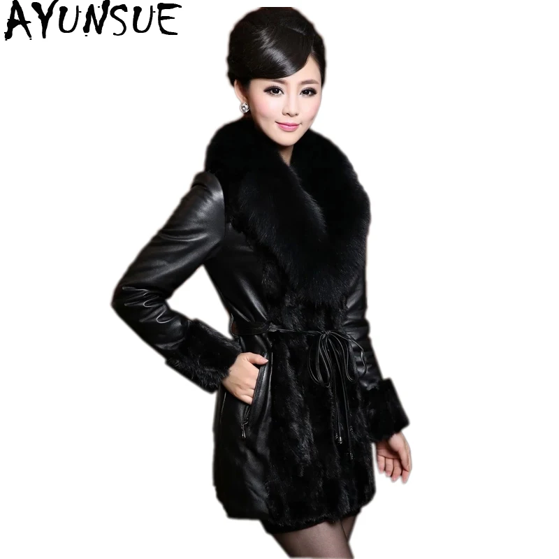 AYUNSUE зимнее пальто из искусственного меха женская теплая куртка искусственной
