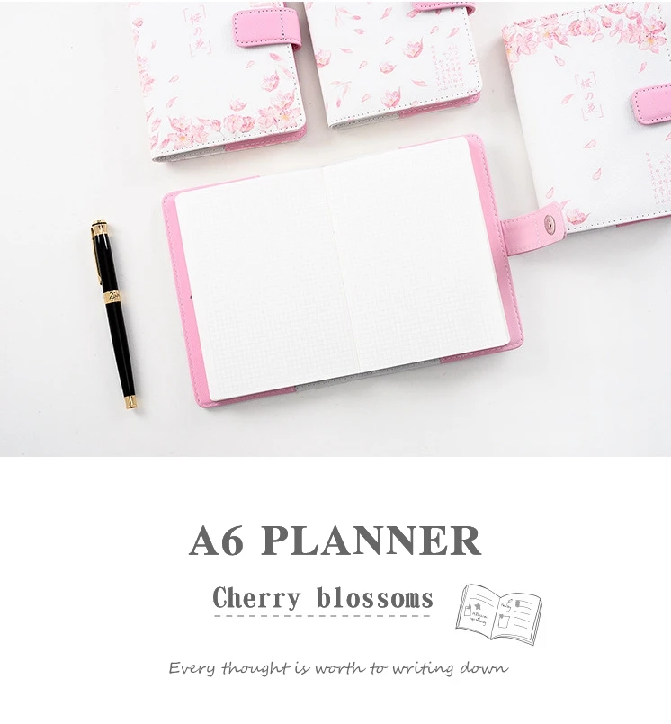 A6 Cherry Blossom Печатный планировщик фокус bullet journal BUJO записные книжки недатированные ежедневный календарь канцелярские товары