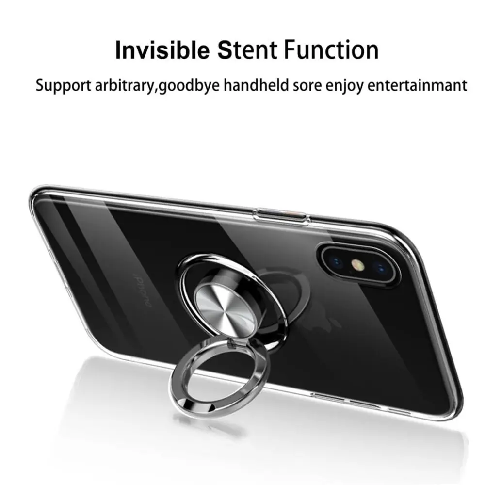 Магнитный металлический кольцевой кронштейн чехол для Apple iPhone Xs Max Xr 7 8 6 6s Plus