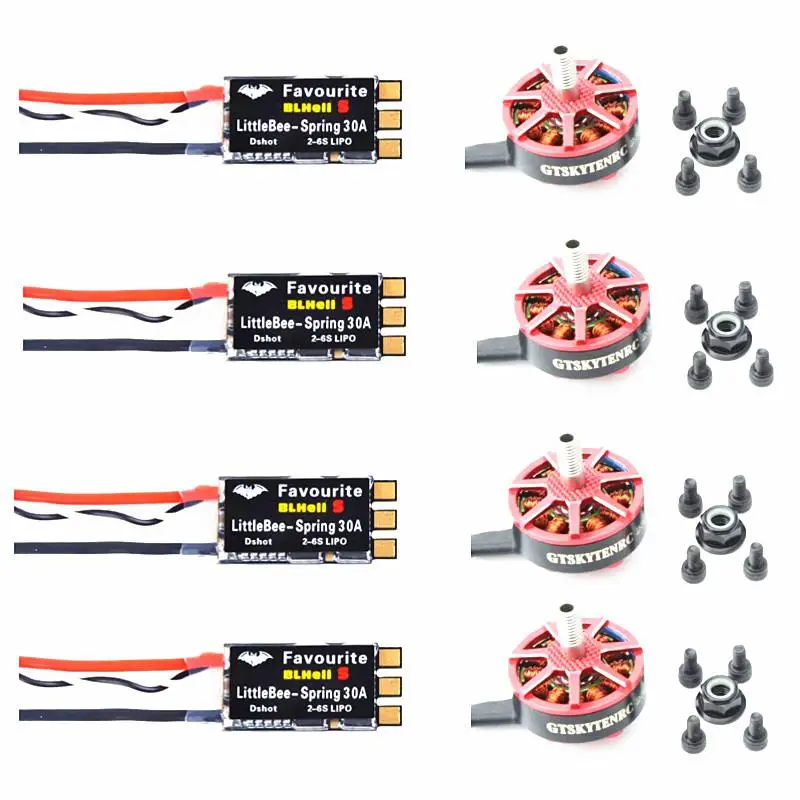Бесщеточный двигатель для квадрокоптера FVT LittleBee Little Bee BLHeli_S SPRING 2 6S 30A ESC + GTSKY 2306 2400kv