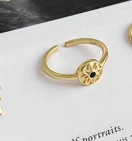 LouLeur, Настоящее серебро 925 пробы, серия колец, сочетание, креативный шик, текстура,, новые кольца для женщин, элегантное ювелирное изделие, подарок - Цвет камня: Gold-A