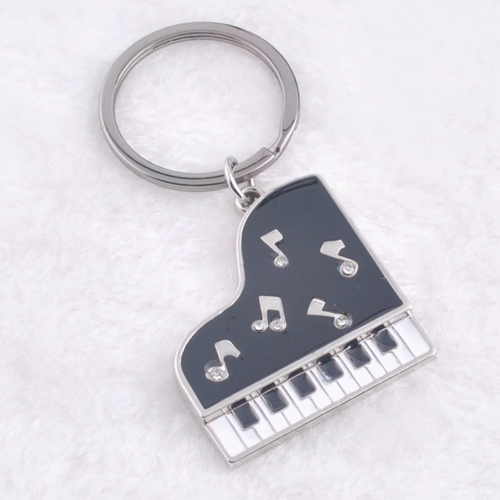 Hot Sale Mini Metal Keychain Music Novelty Items Gifts Drill Glue Piano Key Ring Car Hey Chains Pendant for Women Men &amp | Украшения и