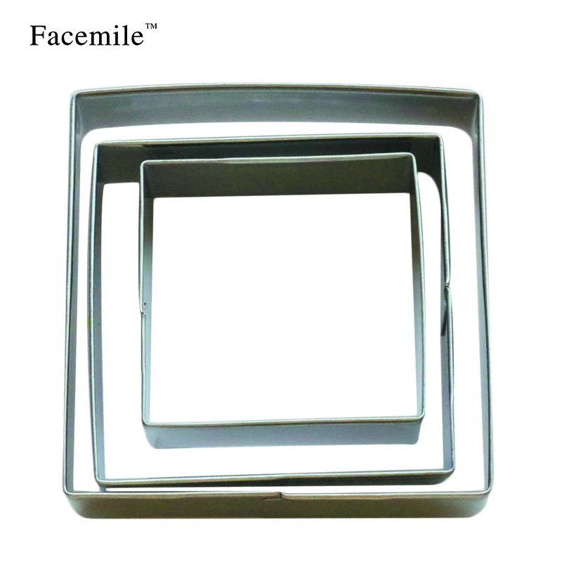 3 шт./компл. набор квадратных резаков для печенья форма из нержавеющей стали