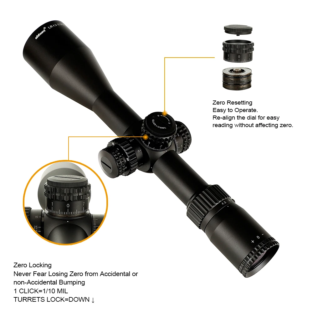 Ohhunt LR 4 5 27x50 SFIR охотничий прицел Mil Dot со стеклянной сеткой и красным освещением