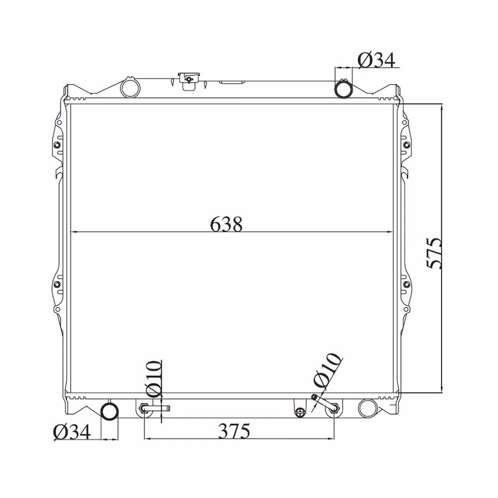 Автомобильный радиатор охлаждения для Toyota Land Cruiser Prado VZJ90 VZJ95 95 98 16400-75180 1640075180 181 75190