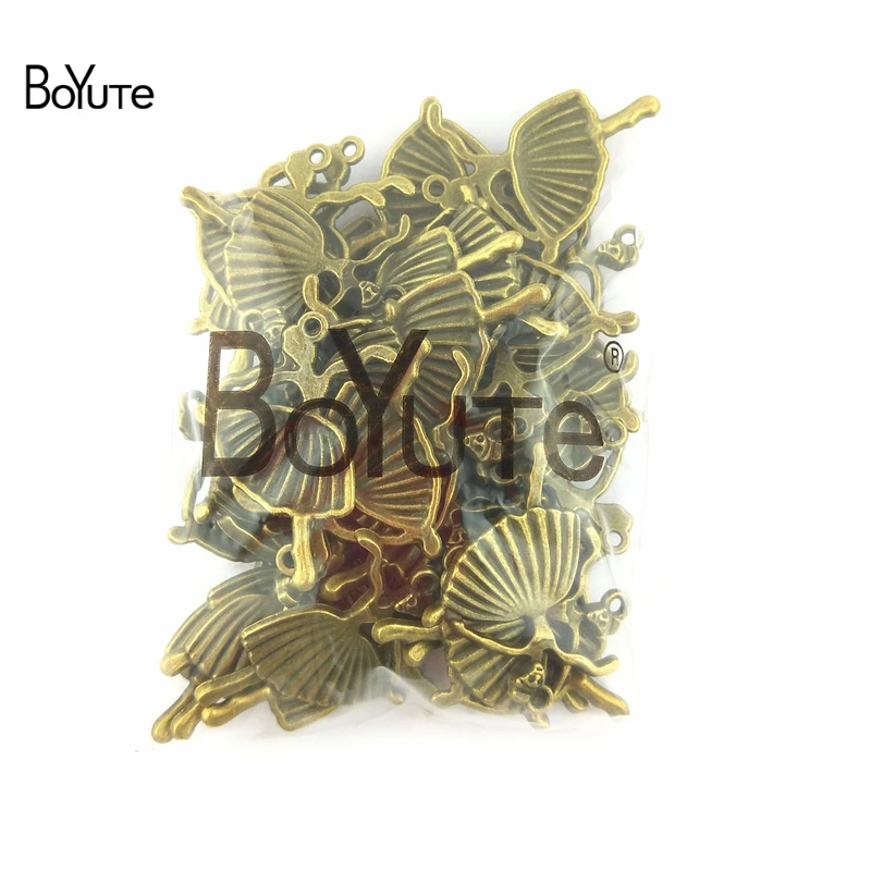 BoYuTe (40 шт./лот) 25*30 мм Античное бронзовое покрытие из цинкового сплава балерина