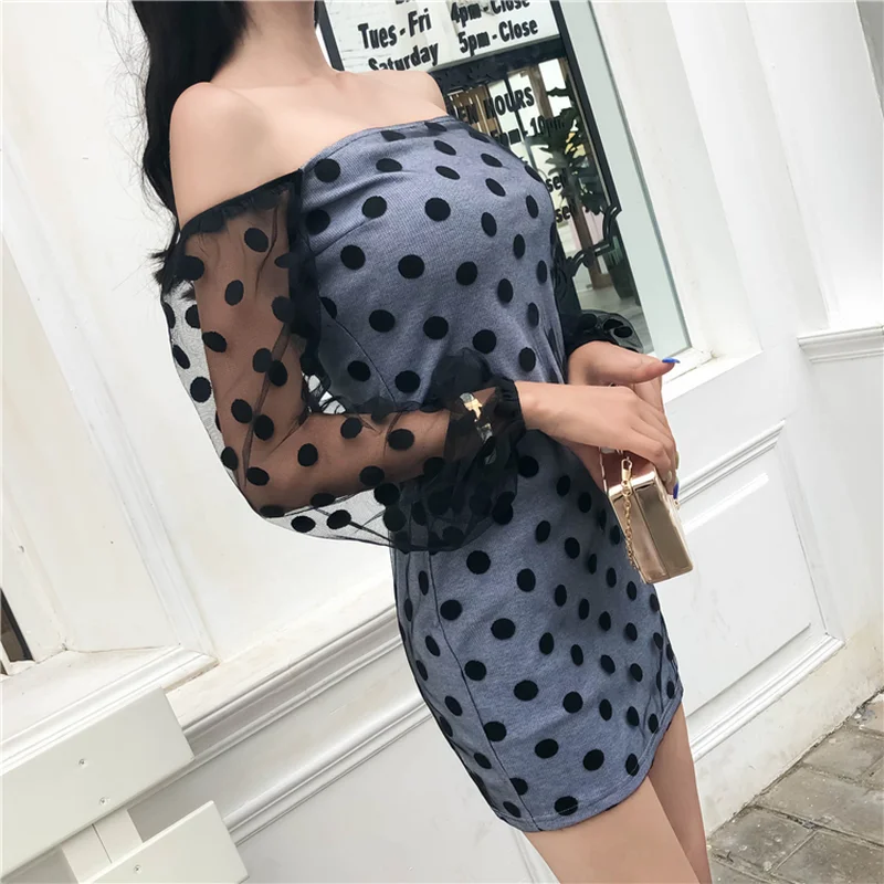 Сексуальная с плеча летние платья 2018 модные корейские женские Костюмы Chic Стиль