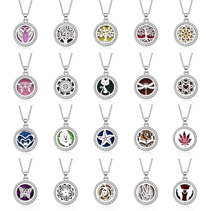 2019 новый стиль аромадиффузор циркон ожерелье из нержавеющей стали шейный кулон