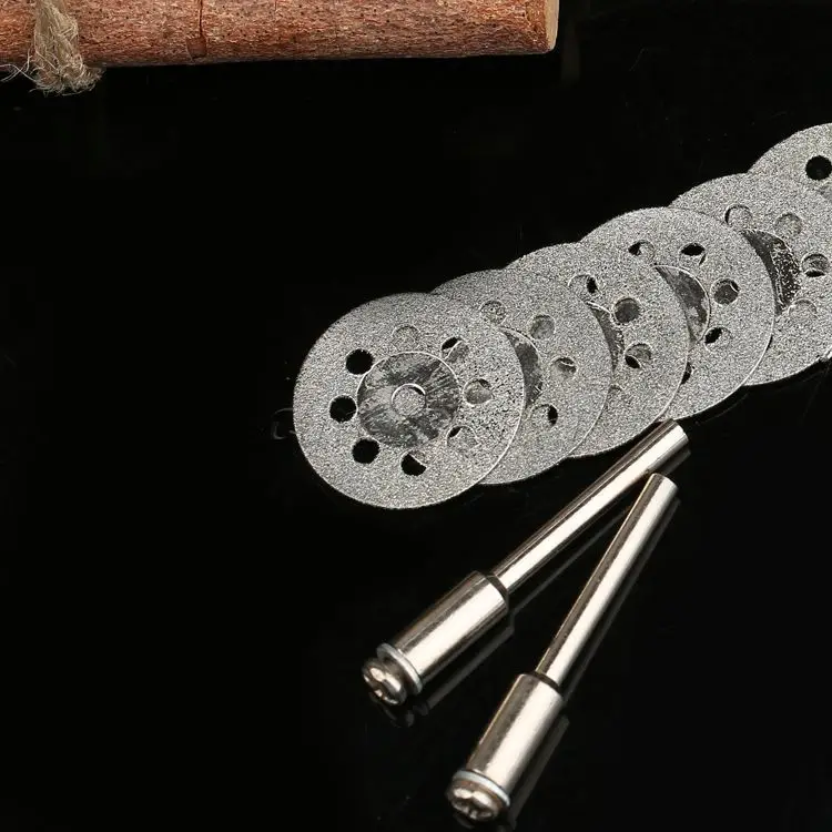 10 шт. Аксессуары Dremel 22 мм Алмазная резка дисковый диск дисковая циркулярная пила для Dremel вращающиеся инструменты+ 2 шт. 3 мм оправка