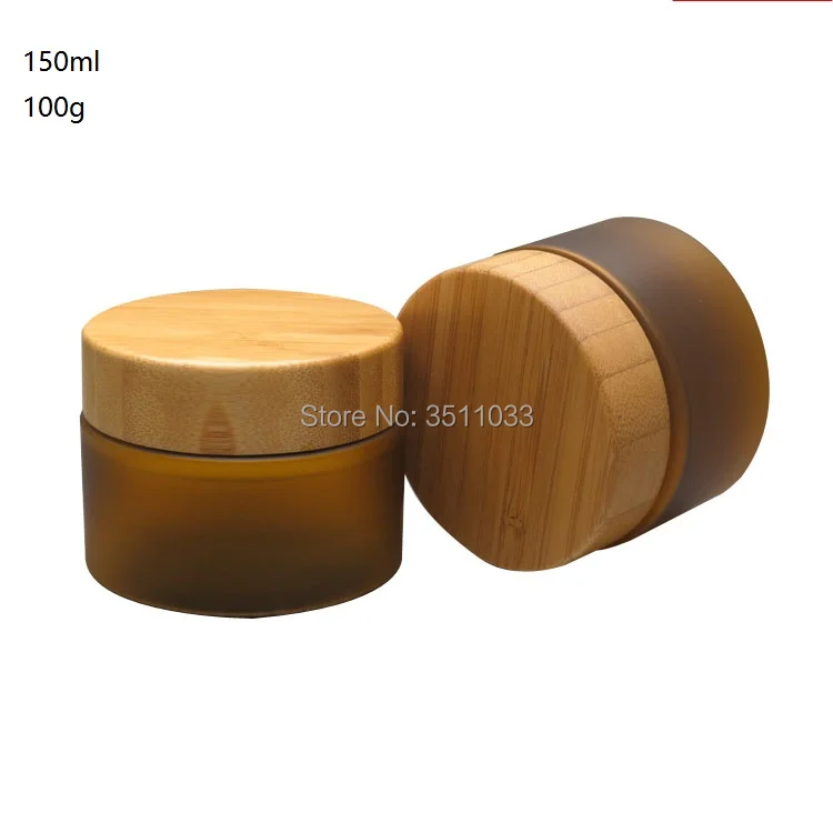 10 шт. пластиковые банки для крема с бамбуковой крышкой 100 г 150 мл|plastic cream jars|cream