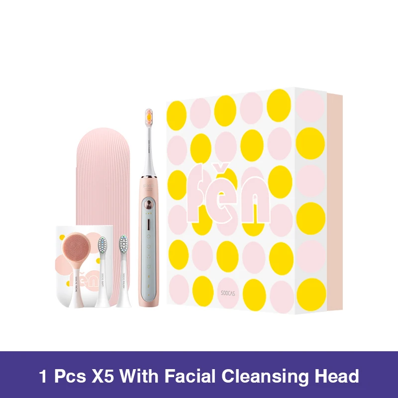 X5 pink and cleanser Xiaomi Mijia sonic зубная щетка SOOCAS X5 электрическая зубная щетка SOOCARE обновленная Водонепроницаемая ультра звуковая Автоматическая перезаряжаемая щетка - Цвет: X5 pink and cleanser