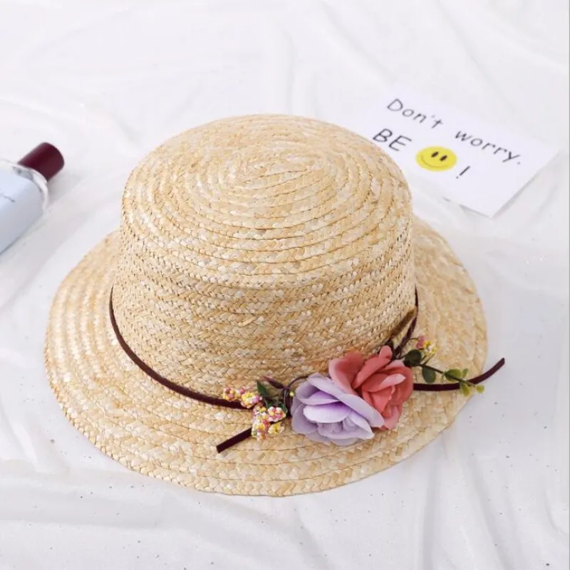 Новинка 2018 летняя соломенная шляпа от солнца с натуральными цветами для женщин